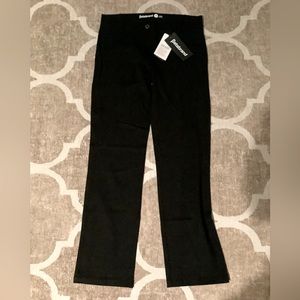 Straight-leg black dress yoga pants